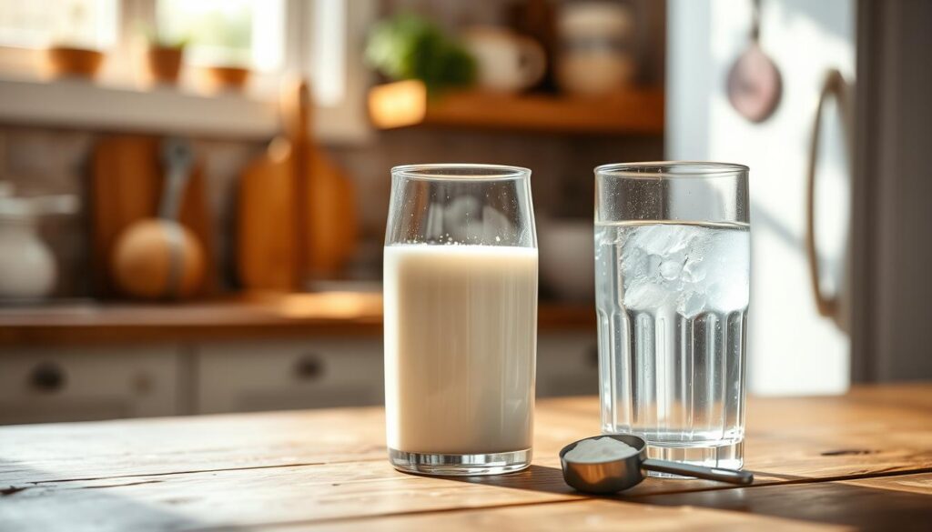 mælk eller vand til proteinpulver